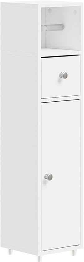Meuble de salle de bains SoBuy BZR219-W - Meuble sous-lavabo avec porte-rouleau de papier toilette - Blanc - 85 x 20 x 20 cm