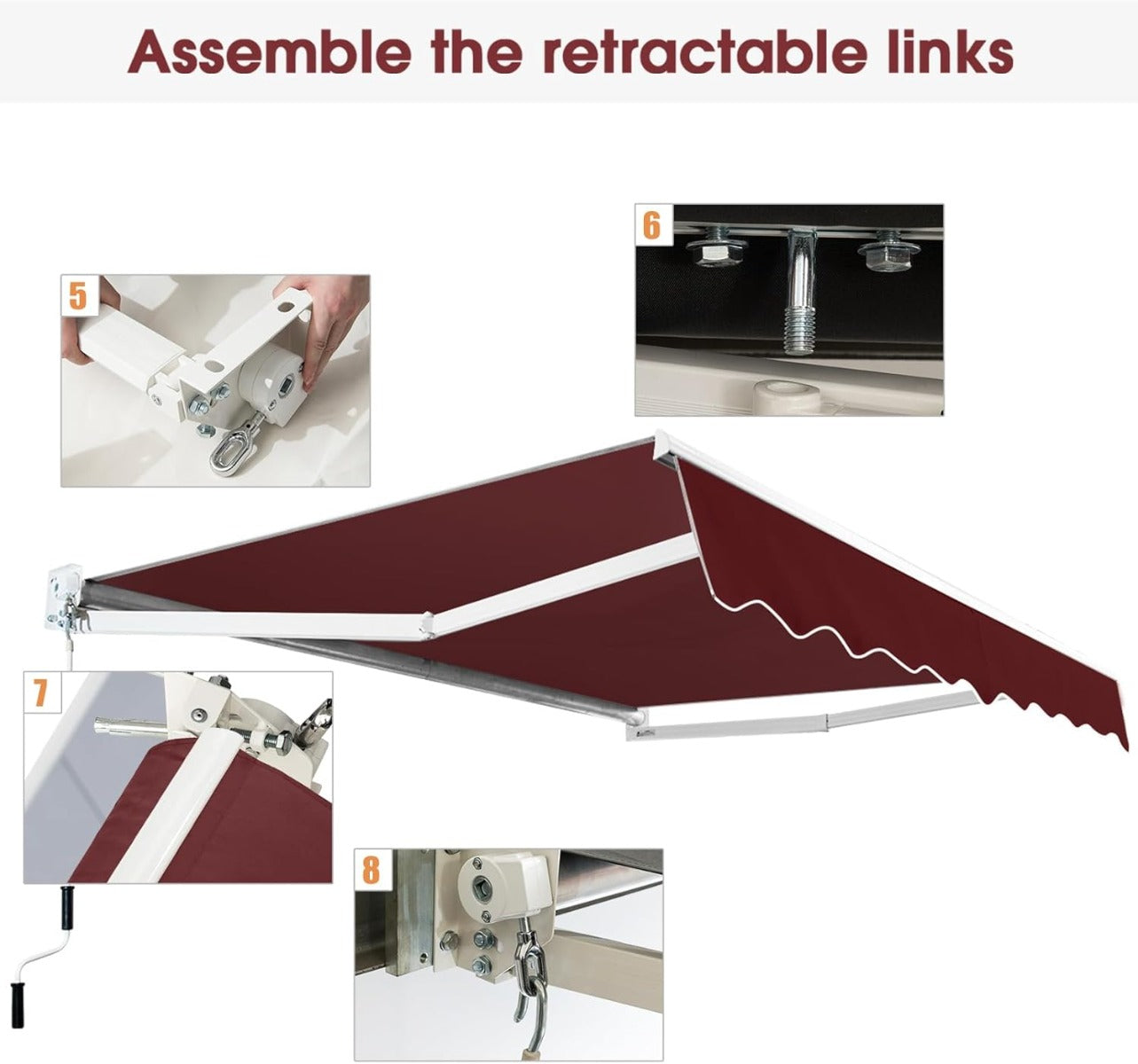 Coast 2.5 x 2 m Wine Red Drop Screen avec Manual Corbell et UV & Water-resistant Cloth