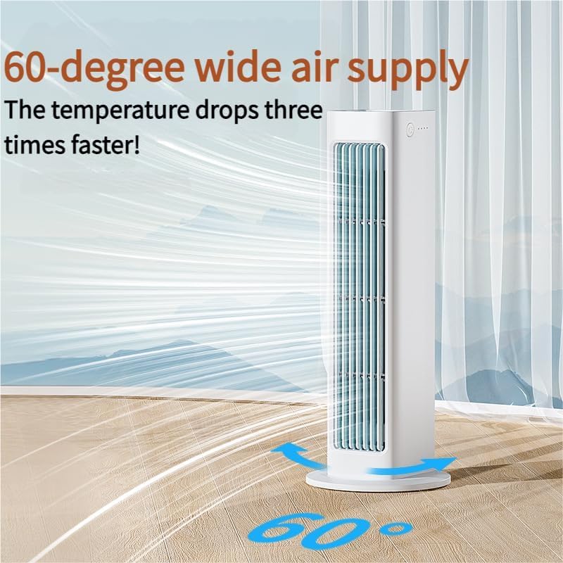 Climatiseur personnel Breezmax - Mini-climatiseur portable à 360° avec télécommande - Rechargeable 4 000 mAh - 325 mm - Blanc