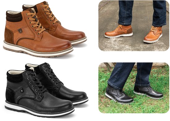 Milanoro - Elégantes baskets en cuir pour homme - Cognac - Taille 46