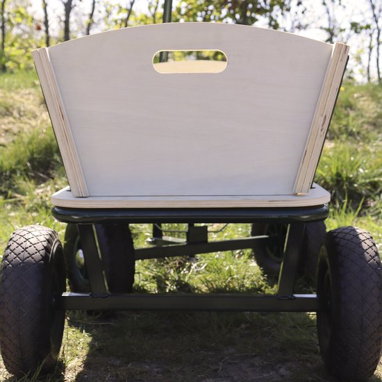 Sunny Billy Beach Wagon Chariot Vert - Bois brut - Chariot avec pneus - 94x61x97cm
