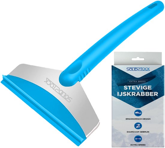 SolidStock Grattoir à glace pour voiture - Grattoir pour voiture - Extra large - Grattoir pour vitres - Design ergonomique - Bleu