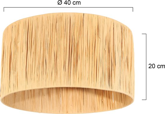 Abat-jour K1068CS de Steinhauer - Jonc de mer naturel, ⌀40 cm, design tendance pour l'intérieur, culot E27, idéal pour toutes les lampes et tous les intérieurs.
