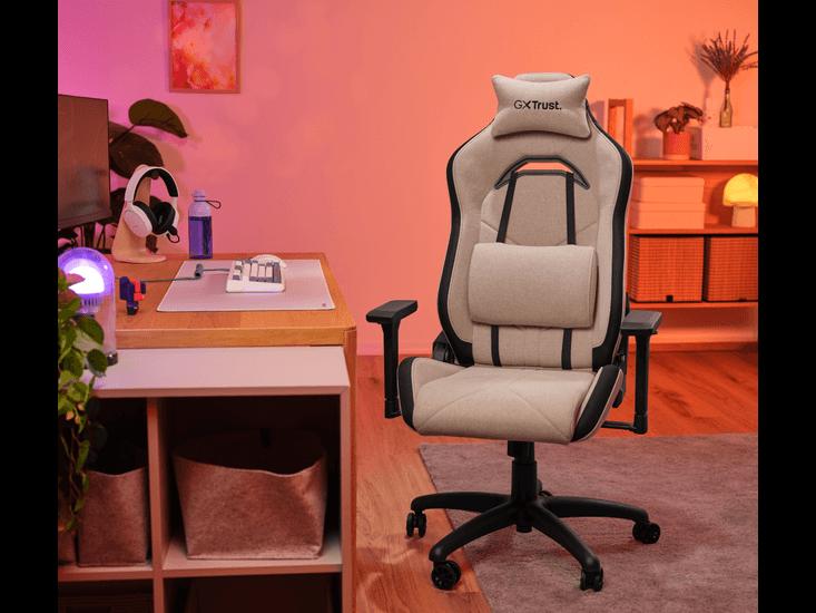 Fauteuil gaming Trust GXT 723 Ruya - Tissu confortable - Beige