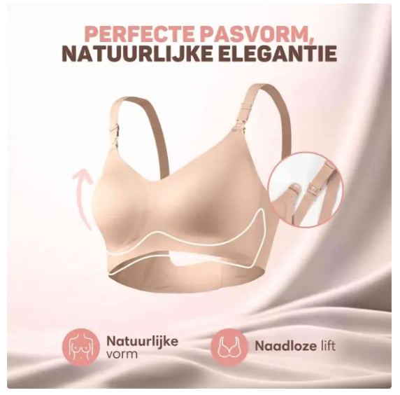 Vulpes Goods® - Soutien-gorge d'allaitement sans armatures - Taille large - Fermeture à une main, bretelles réglables et certification OEKO-TEX® - Pour l'allaitement et la grossesse - Mélange de coton crème