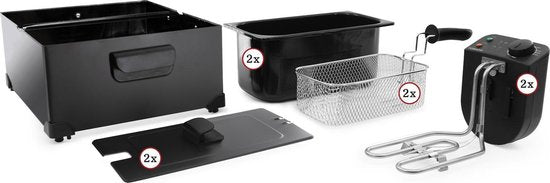 Tomado TDF6001B - Friteuse double - 2 x 3 litres - zone froide - noir