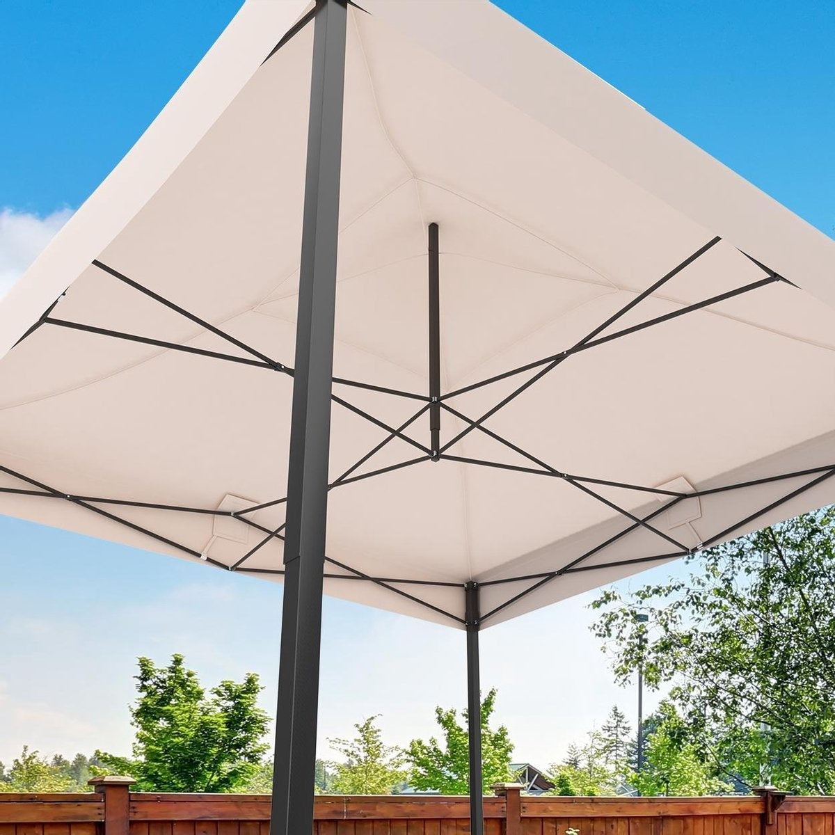 LifeGoods Tente de réception - Pavillon - 3x3 m - parois latérales - étanche - beige