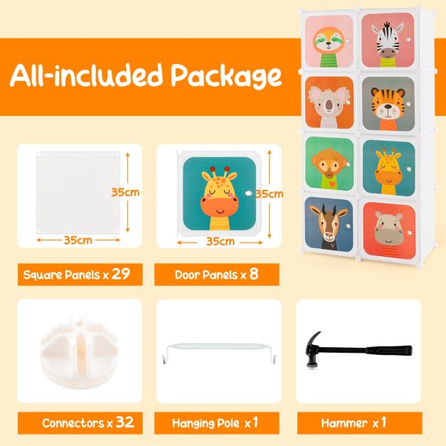 Armoire Coast - PP - Résistant à l'eau - 75 x 37 x 145 cm - Blanc