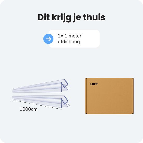 Barre de douche en dessous - 2 bandes - Fixation facile - Obturateur d'eau - Barrière d'eau douche - 8 à 12mm - Luft