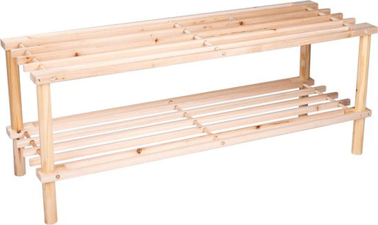alpina Shoe Rack - 74 x 26 x 30 CM - Deux couches - Bois - Certifié FSC - Beige