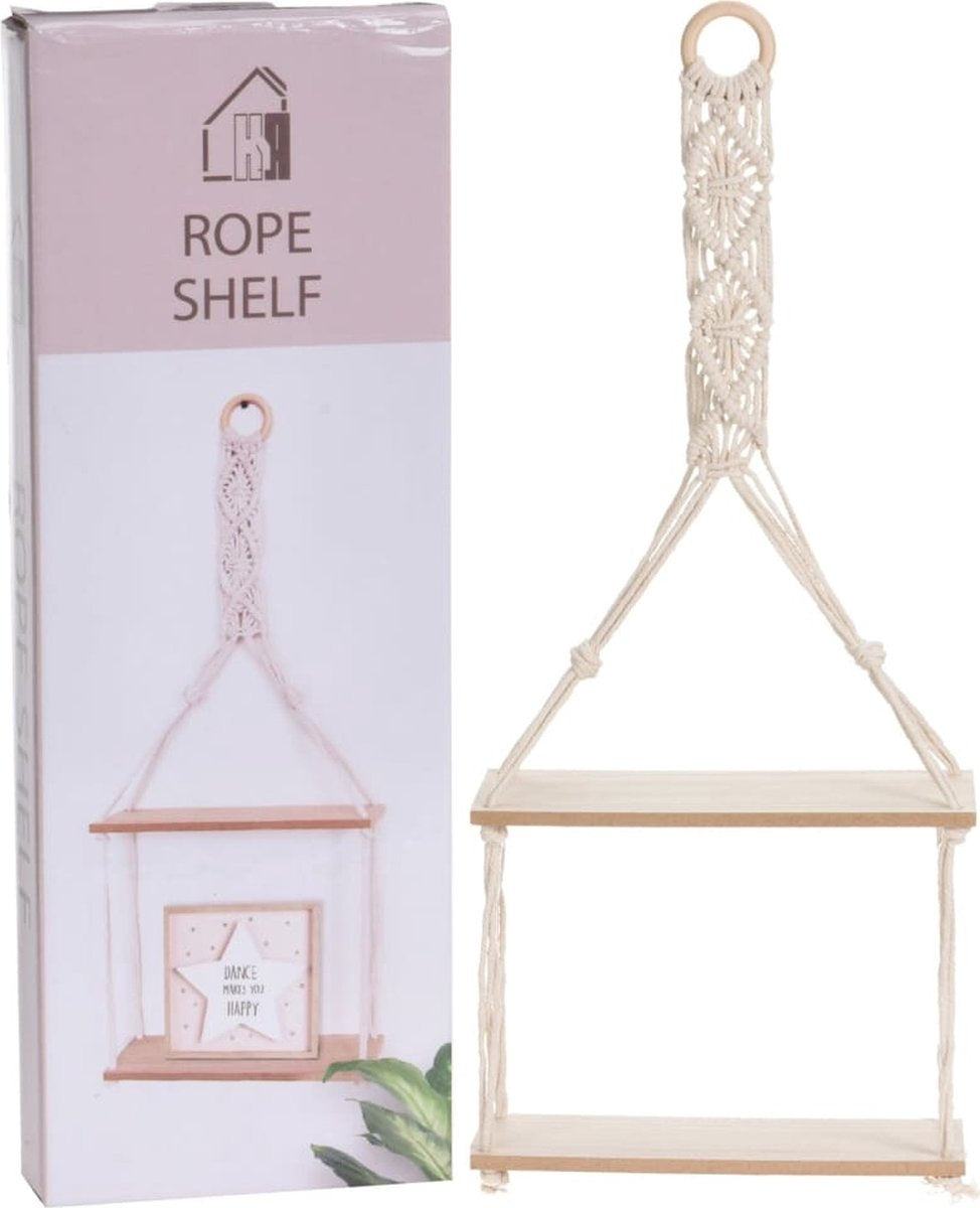 Plateau suspendu avec décoration en corde - 2 plateaux