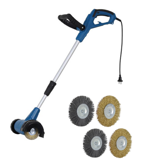 Désherbeur - CFH - Brosse à désherber électrique - 4 brosses à mauvaises herbes - Bleu