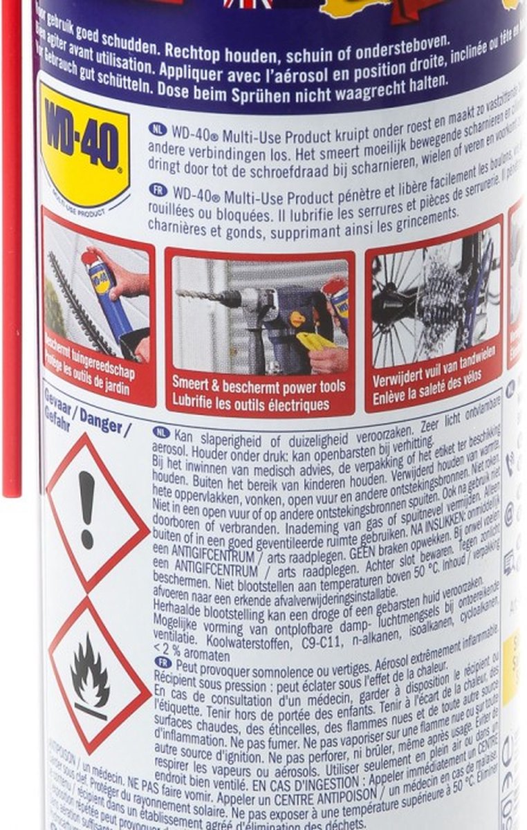 WD-40® Smart Straw® - 450 ml - Spray multi-usages pour détacher, protéger et nettoyer - Technologie Spray2Ways
