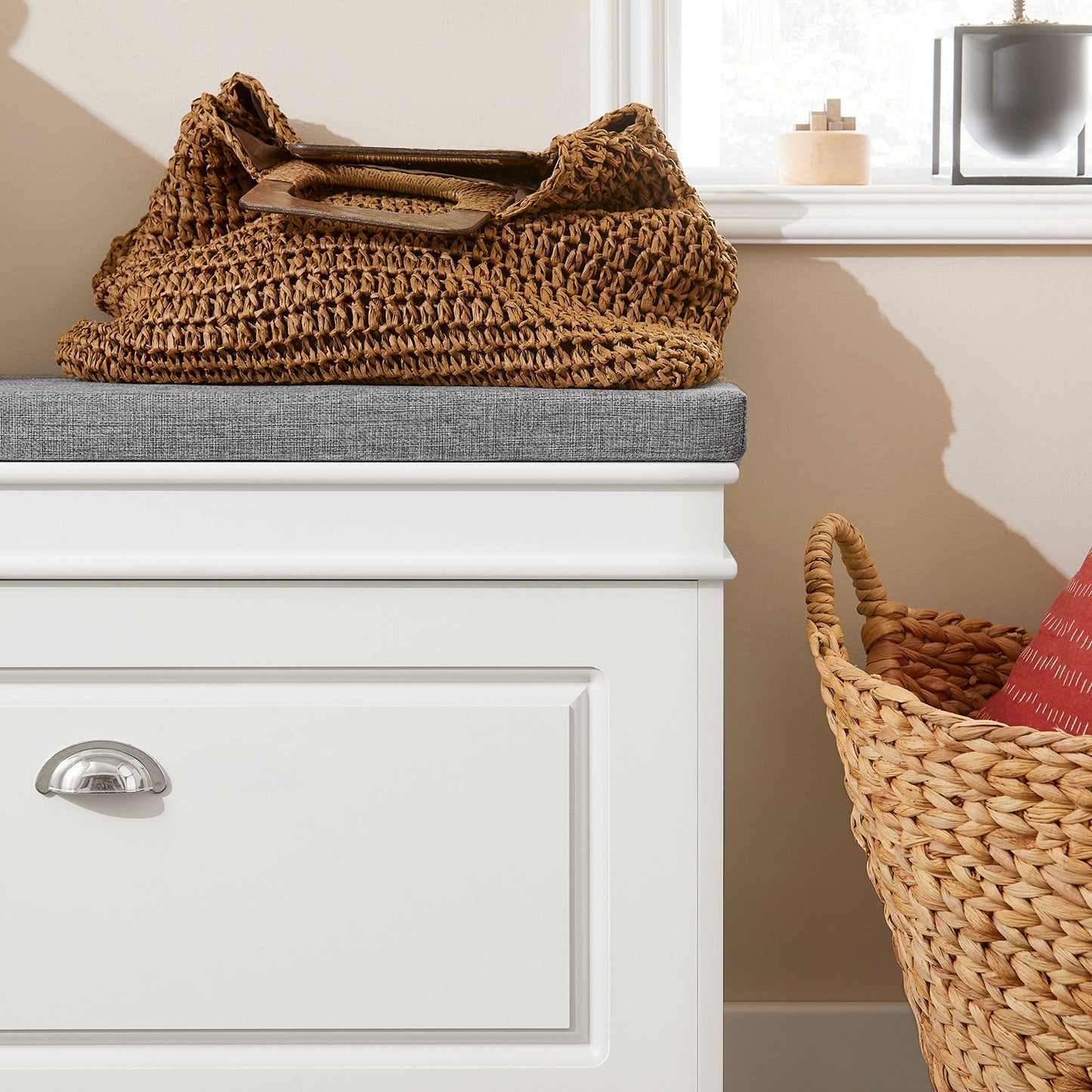 SoBuy Banc à chaussures avec rangement et coussin d'assise - blanc - 75 x 24 x 51 cm - Meuble d'entrée compact avec rabat