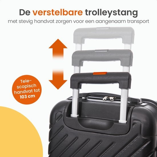 Goliving Hand Luggage Suitcase with Wheels - Trolley - Lightweight - TSA Lock - Padded Interior - 38 Litres - 55 x 35 x 23 cm - Black