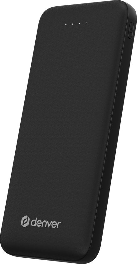 Denver Powerbank 10000 mAh - Avec indicateur de batterie - USB - Micro USB - Powerbank universel pour Apple iPhone / Samsung, entre autres - Noir - PBS10010B