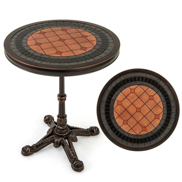 Coast Round Bistro Table - Table de jardin en fonte d'aluminium Ø60.5 x 73 cm - Bronze