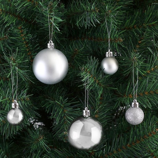 Boules de Noël Casaria 77 pièces - Argent - diamètre 5 cm