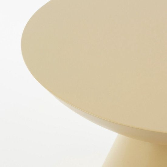 Mica Decorations Celise - Table d'appoint avec grand plateau pour l'intérieur - Table basse au design robuste et stable - Taille adaptée au salon - H44 x Ø59 cm - Beige