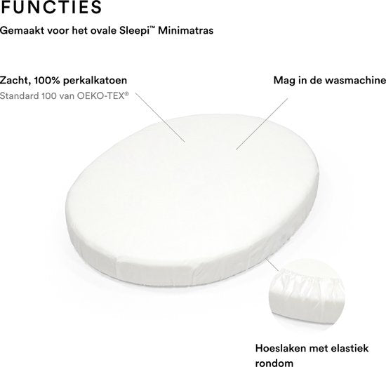 Stokke® Sleepi™ V2 / V3 Mini - Drap-housse blanc