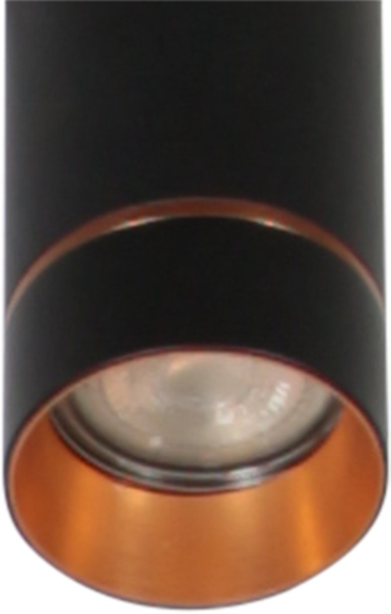 Mexlite Lampe pendante DownLume - 5 Lumières - Métal noir - Grande lampe de table de salle à manger - GU10 - Design moderne