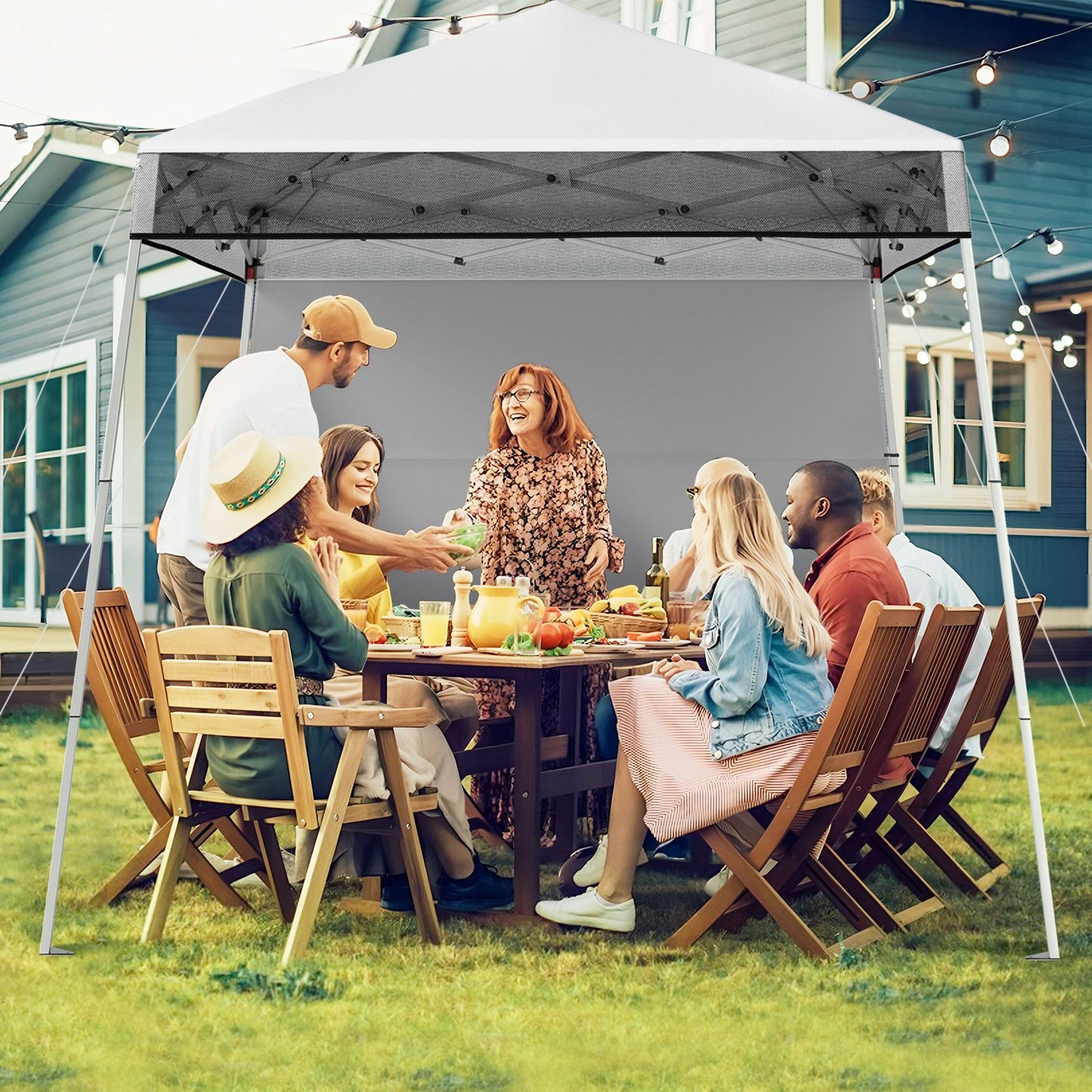 Coast Pop-up pavillon pliant 2 x 2 m - réglable en hauteur - avec paroi latérale - étanche - blanc