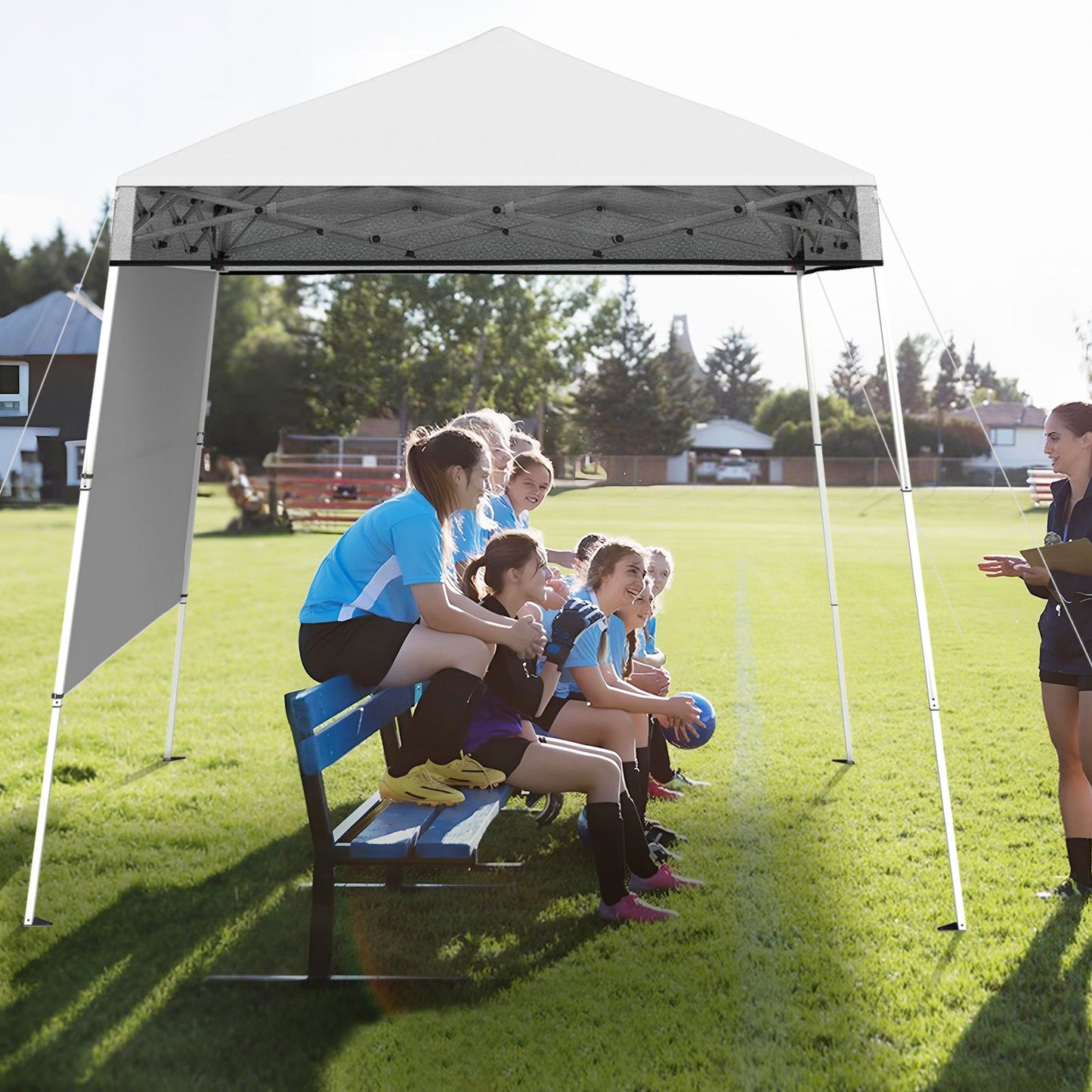 Coast Pop-up pavillon pliant 2 x 2 m - réglable en hauteur - avec paroi latérale - étanche - blanc