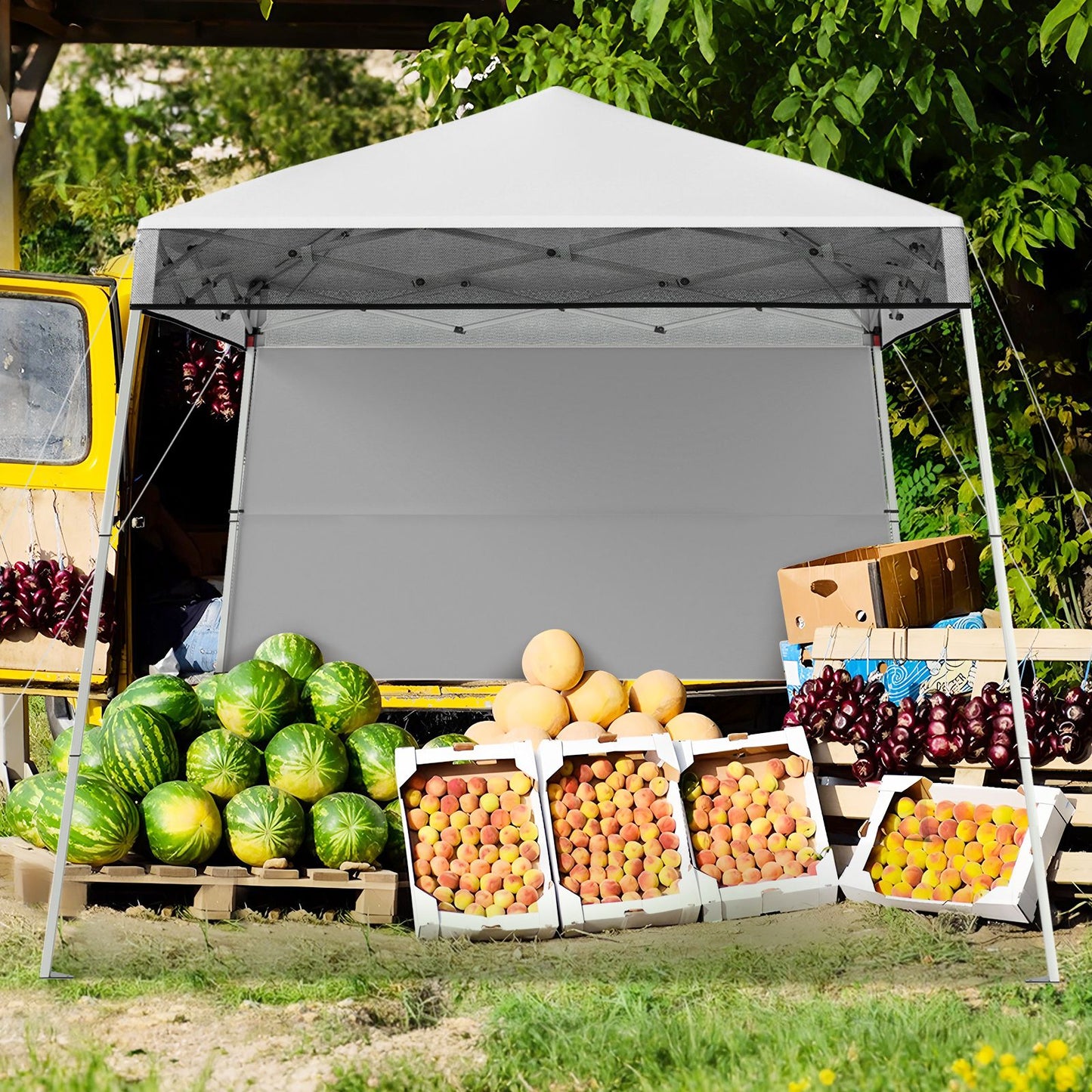 Coast Pop-up pavillon pliant 2 x 2 m - réglable en hauteur - avec paroi latérale - étanche - blanc
