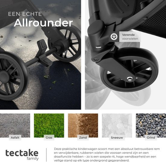 tectake® Buggy Pushchair Finn - Poussette pliante légère - Pliable et avec capote pliante - Protection solaire - Capacité de charge 15kg - Anthracite