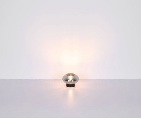 Plafonnier SHAUN ø18 cm E27 noir mat 1 lampe fumé
