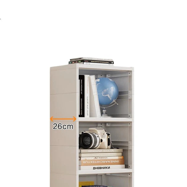 Étagère à livres pour enfants Jingzao Magic Cube - Blanche - 3 étages - 81 x 36 x 26 cm - Modulaire et réglable - Plastique