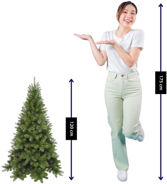 Sapin de Noël Triumph Tree Tuscan - Sapin artificiel d'aspect naturel avec codes couleur - Décoration de Noël d'intérieur sans entretien - Structure à emboîter - 120 x 81 cm - Vert