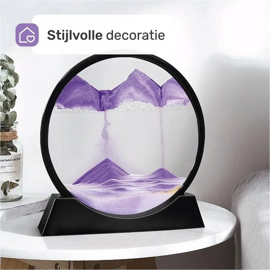 Art du sable - Violet - Art du sable - En verre - Sablier - Décoration - Art du sable en mouvement - Sable