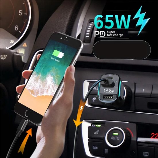 Slimtron X3 Super Fast Car Charger 65W / PD36 - adaptateur pour chargeur de cigarette - Dual USB & USB-C