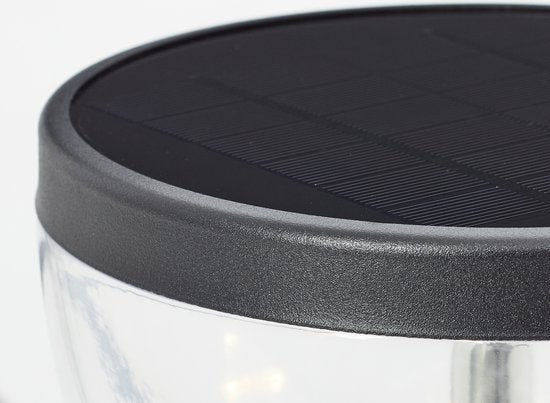 BRILLIANT Lampadaire LED d'extérieur, solaire, 92 cm, 430 lm, 3000 K, acier inoxydable, noir