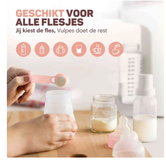 Vulpes Goods® - Distributeur d'eau pour bébé Pro - 1,6 litre - 3 niveaux de température, indication par LED et utilisation d'une seule main - pour les biberons et le thé - plastique blanc et gris clair