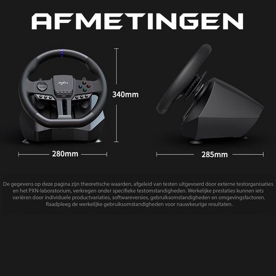 PXN - V900 Gen 2 - Volant de course - Avec pédales et palettes - 270 / 900° - Volant de jeu - Compatible avec PS4 - PC - PS3 - Switch - Xbox Series X/S