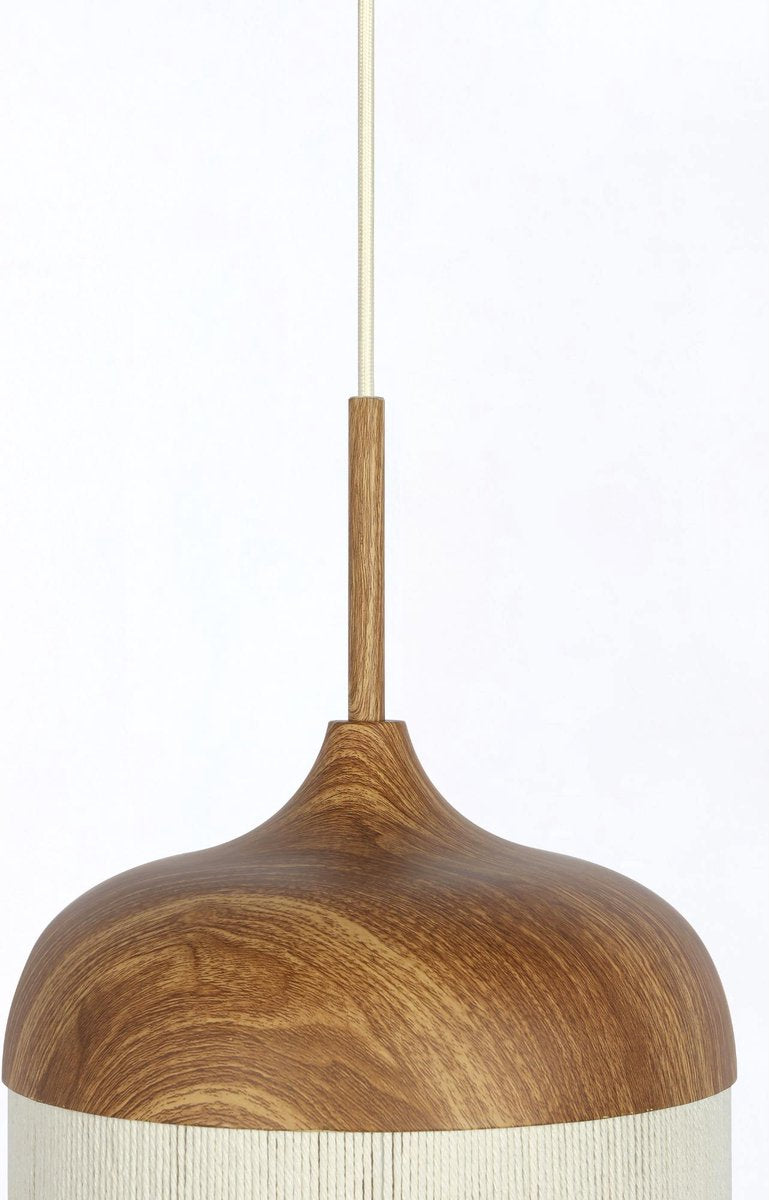 Light & Living Lampe pendante Dania - Ø27,5x52cm - Moderne - Pour salle à manger, chambre à coucher, salon - Naturel/Crème