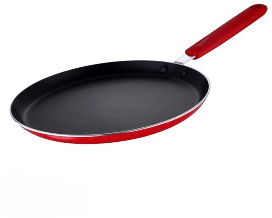 Poêle à crêpes Ceruzo sans PFAS - 24 cm - Jazzy Red - Revêtement antiadhésif en céramique - Induction - Crêpes