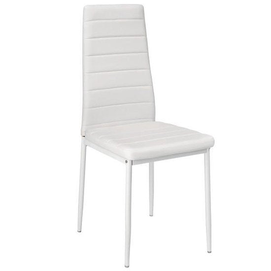 Tectake - Chaise de salle à manger 4 pièces , blanc , chaises de salle à manger 401845