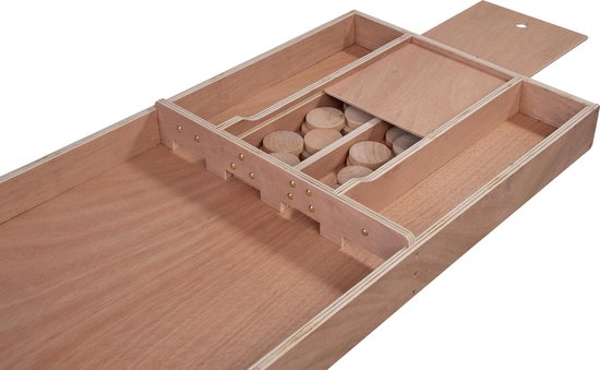 Table de shuffleboard de compétition en bois 200 cm – 30 jetons inclus – Table de shuffleboard en contreplaqué pour la maison et les loisirs – Jeu de société – Longfield
