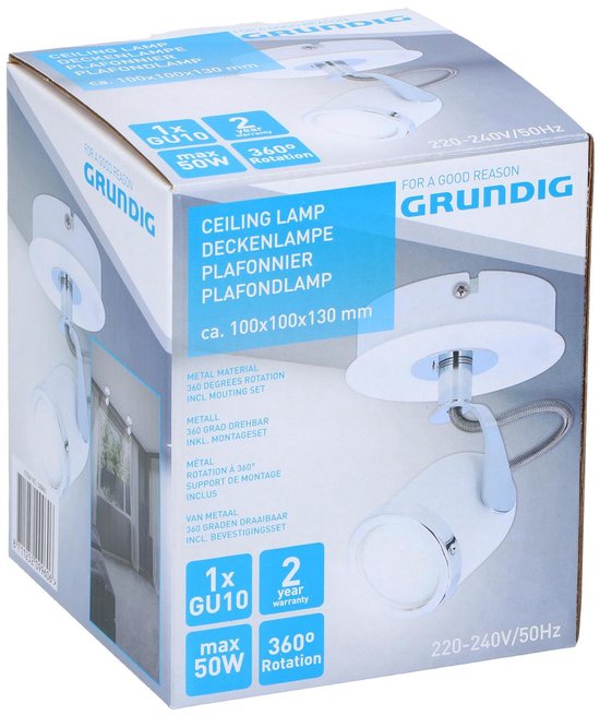 Spot Grundig - blanc - orientable à 360