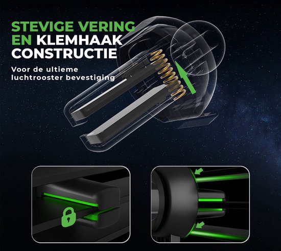 Support de téléphone iSetchi - Chargeur sans fil Qi - Chargeur rapide 15 watts - Grille de ventilation