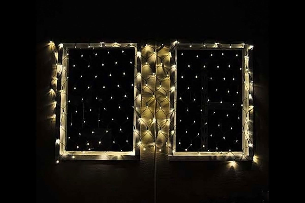 Filet lumineux de Noël Deuba avec 160 LED blanc chaud | pour l'intérieur et l'extérieur | 200 x 150 cm | AVEC télécommande