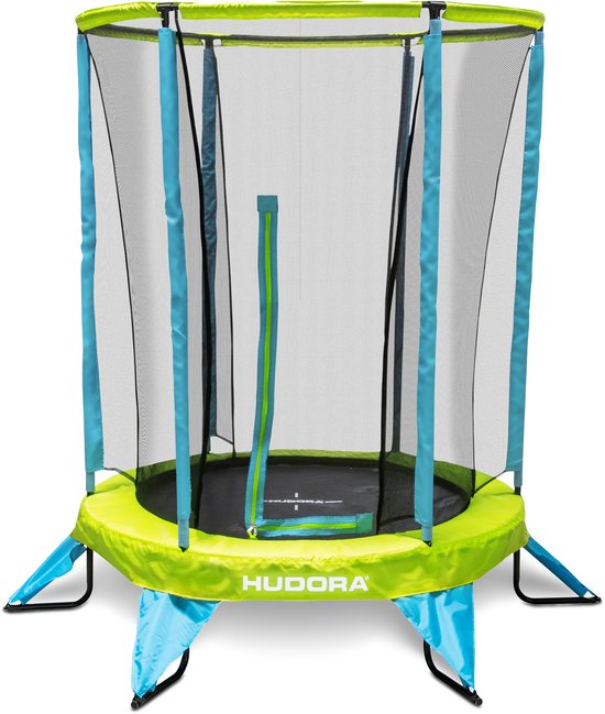 Hudora 65711 - Trampoline pour enfants avec filet de sécurité - 140 cm - Résistant à l'eau et aux UV - Cadre robuste