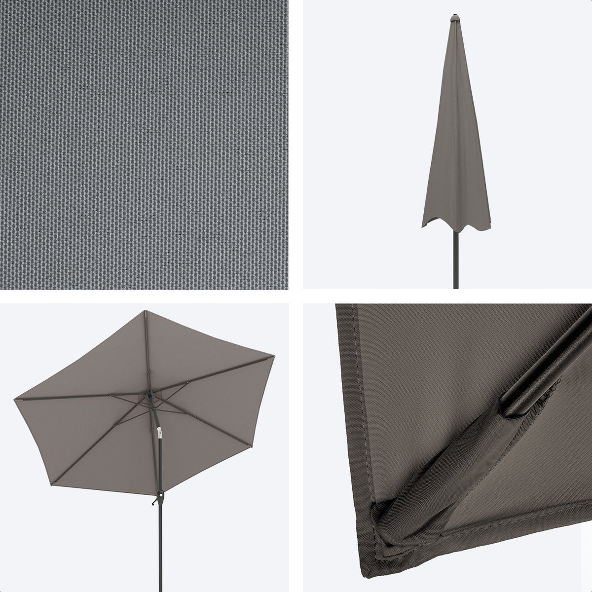 Parasol LifeGoods - Ø270 cm - 30° inclinable - imperméable - avec housse - Taupe