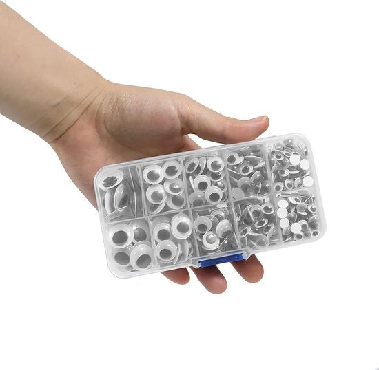 Yeux mobiles Faas - 750 pièces - Yeux autocollants pour loisirs créatifs - Bricolage pour enfants - Différentes tailles