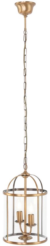 Suspension Pimpernel 5971BR bronze Ø 23 cm, lanterne classique de Steinhauer, hauteur réglable, verre et métal, pour usage intérieur