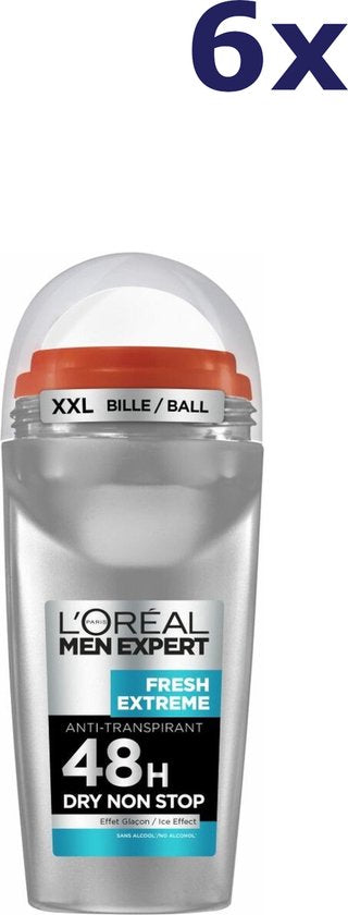 L'Oréal Paris Men Expert Fresh Extreme Déodorant Roller - 6 x 50ml
