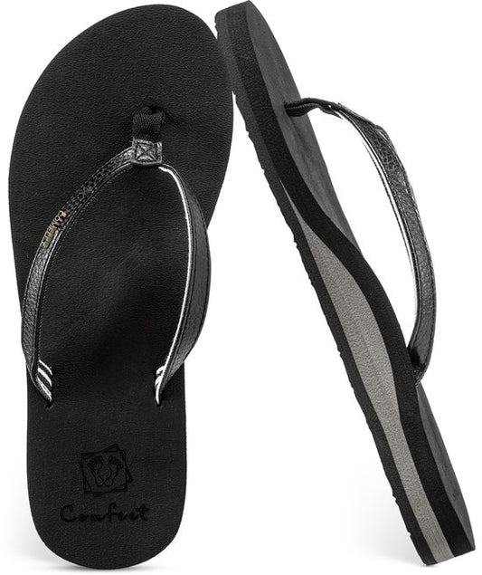 Pantoufles pour dames - Sandales - Noir - Taille 42 - Comfeet